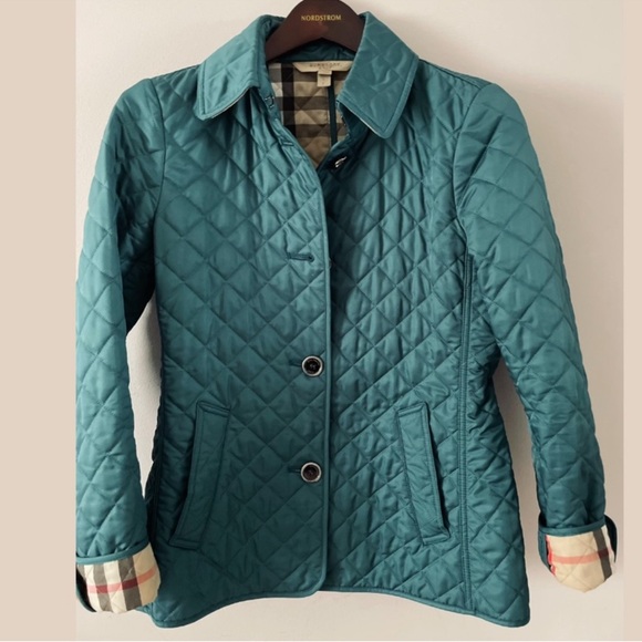 Burberry Teal Quilted Puffer Jacket - Picture 3 of 10